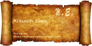 Mikusch Emma névjegykártya